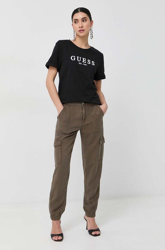 Παντελόνι Guess W2GA20.WDX71 πράσινο AW23