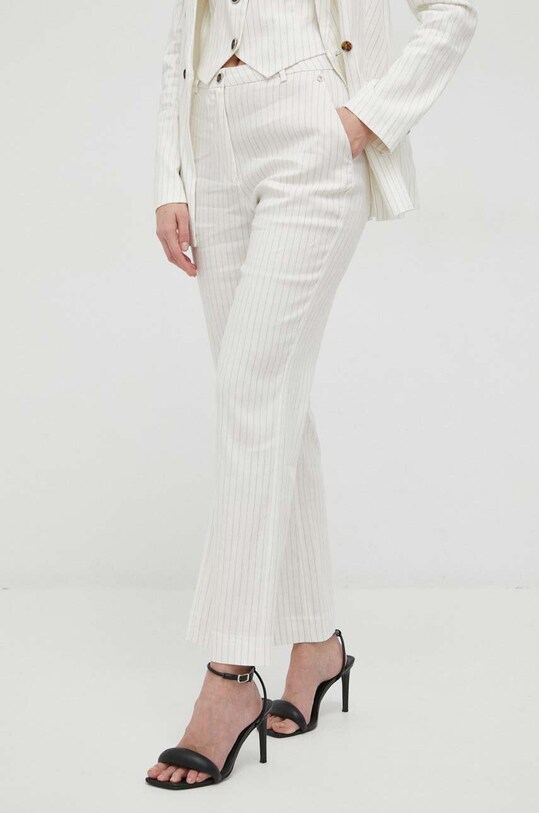 Guess pantaloni in lino W3GB11.WFCV0 beige SS23