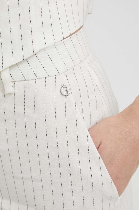 Guess pantaloni in lino beige W3GB11.WFCV0