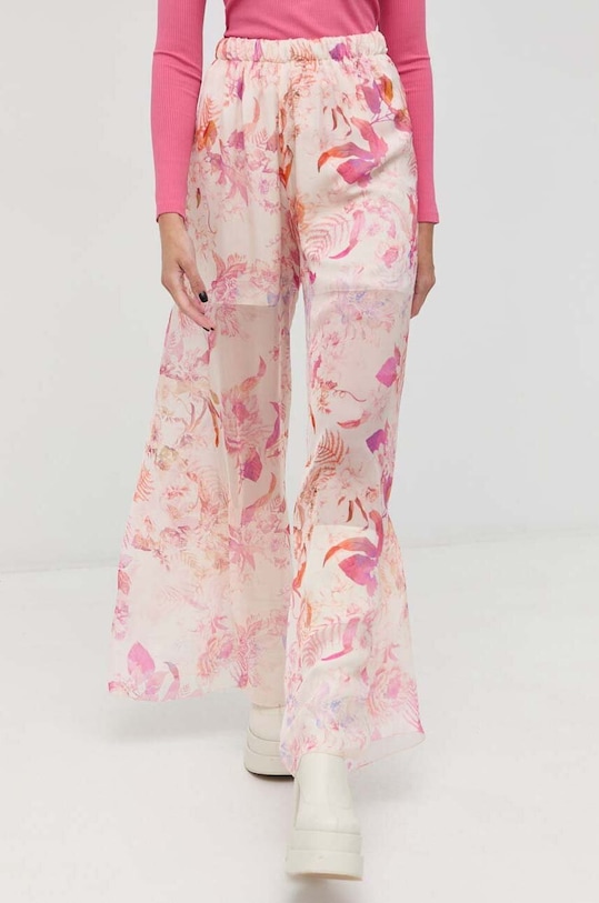 Παντελόνι Guess ψηλή μπεζ W3GB46.WE550