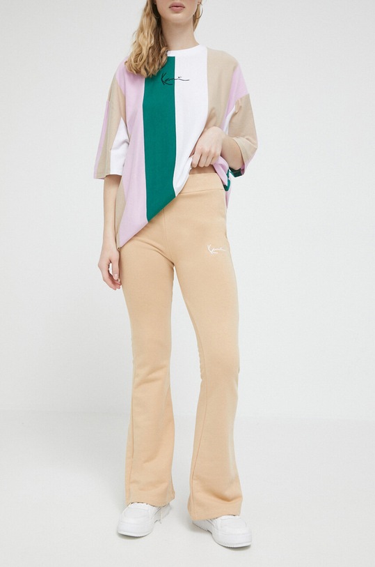 Karl Kani pantaloni de trening tricotaj bej 6103217