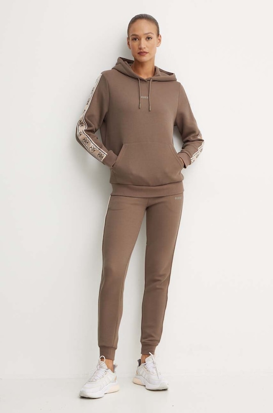Guess spodnie dresowe BRITNEY V2YB15.KB3P2 brązowy NC25