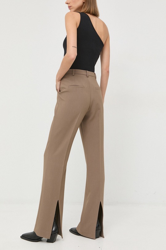 Hlače Herskind Valentina Z elastanom rjava 4647668