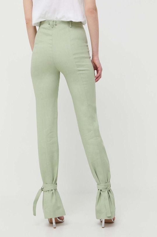 Odzież Patrizia Pepe spodnie z domieszką lnu 8P0475.A210 zielony