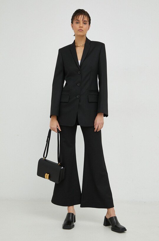 By Malene Birger spodnie z domieszką wełny Q70369017 czarny SS23
