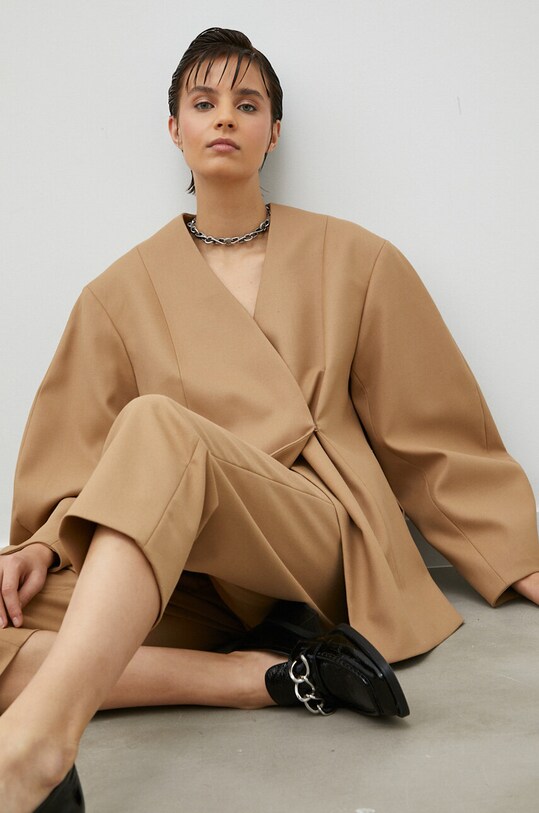 Hlače By Malene Birger bež Q71447002