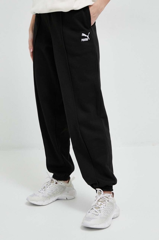 Βαμβακερό παντελόνι Puma βαμβάκι μαύρο 535685