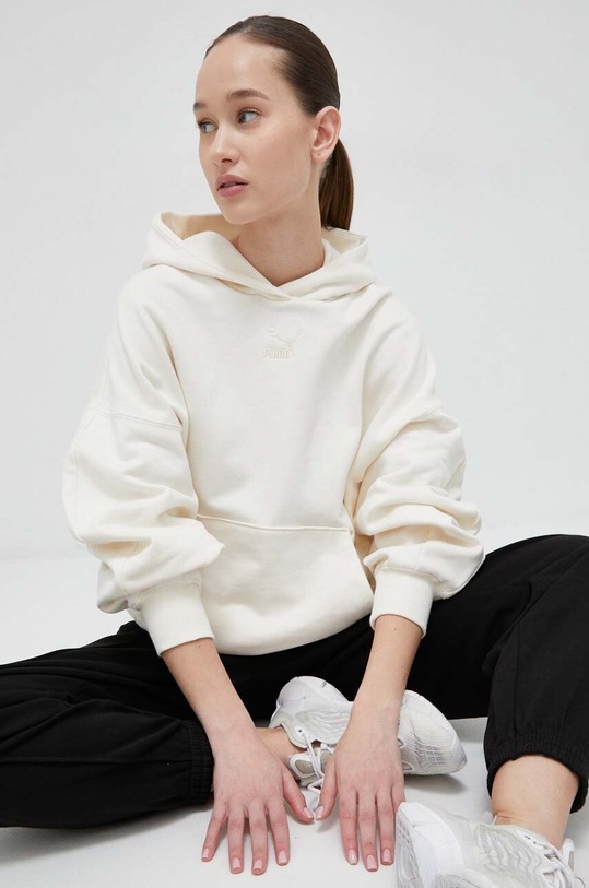 Βαμβακερό παντελόνι Puma 535685 μαύρο AW23