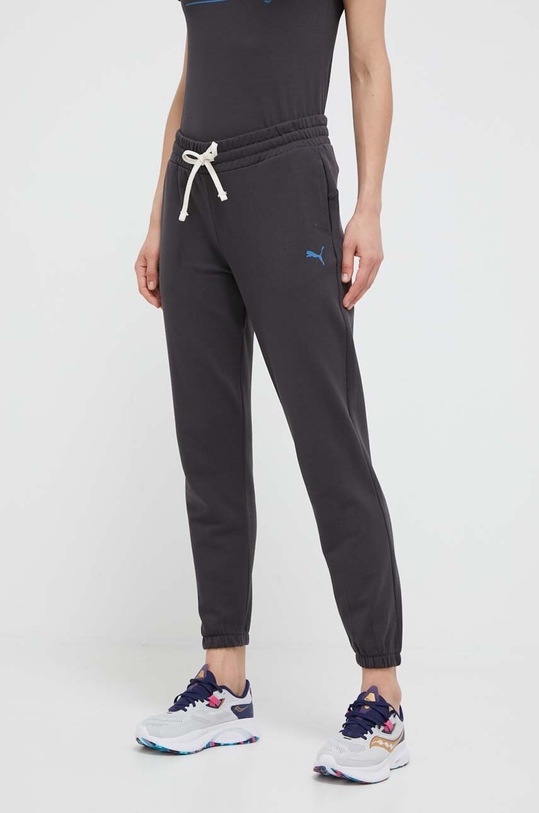 Puma pantaloni de trening din bumbac bumbac gri 673299