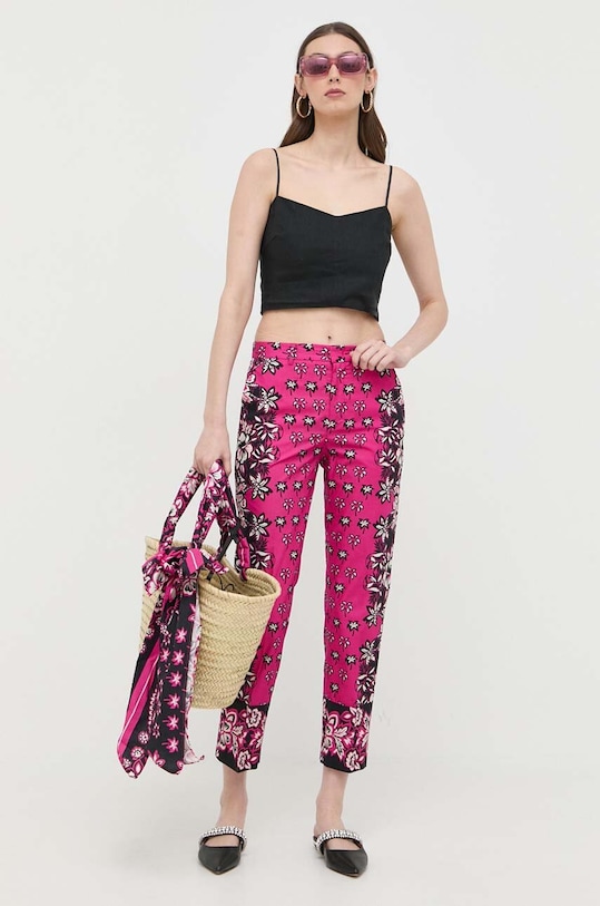 Bavlnené nohavice Red Valentino 2R0RBG856SL fialová SS23