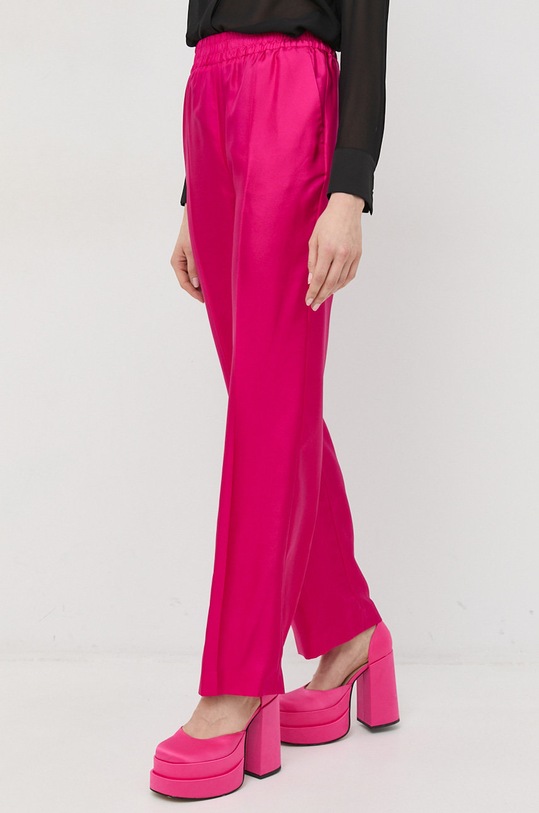 Red Valentino spodnie jedwabne tkanina różowy 2R3RBG456M1