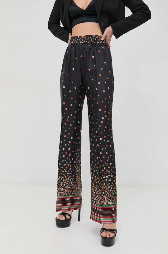 Копринен панталон Red Valentino текстил черен 2R3RBG456PP