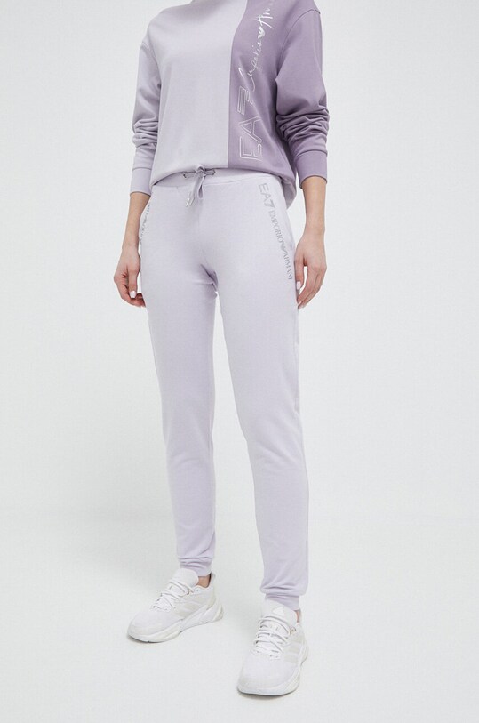 EA7 Emporio Armani spodnie dresowe z elastanem fioletowy 3RTP65.TJCQZ