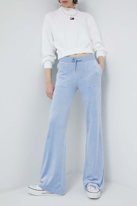 Juicy Couture spodnie dresowe aplikacja niebieski JCSEBJ001.102