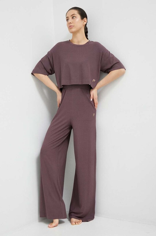 Fila pantaloni de trening Camaiore tricotaj violet FAW0395