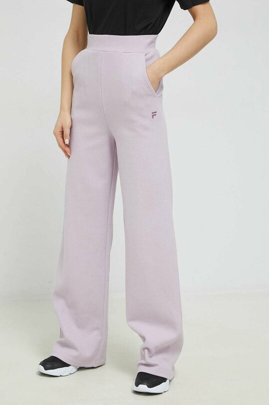 Fila pantaloni de trening din bumbac bumbac violet FAW0543