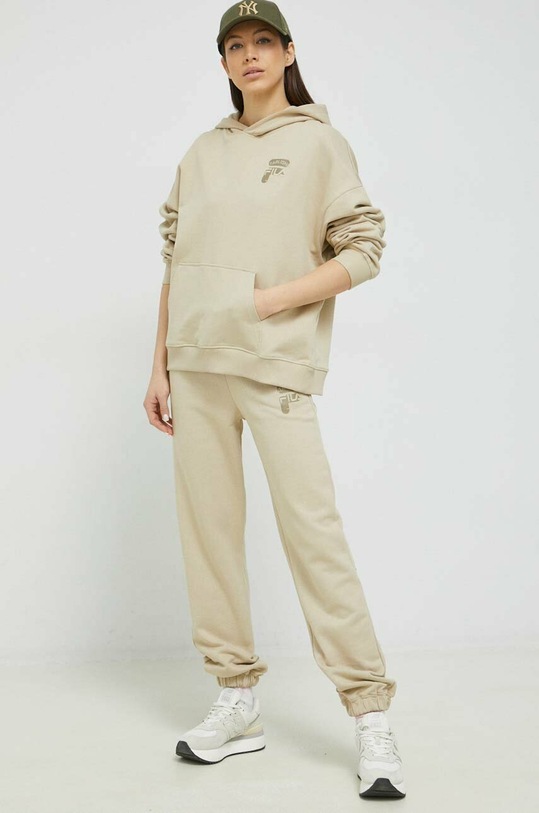 Fila pantaloni de trening din bumbac FAW0445 bej SS23
