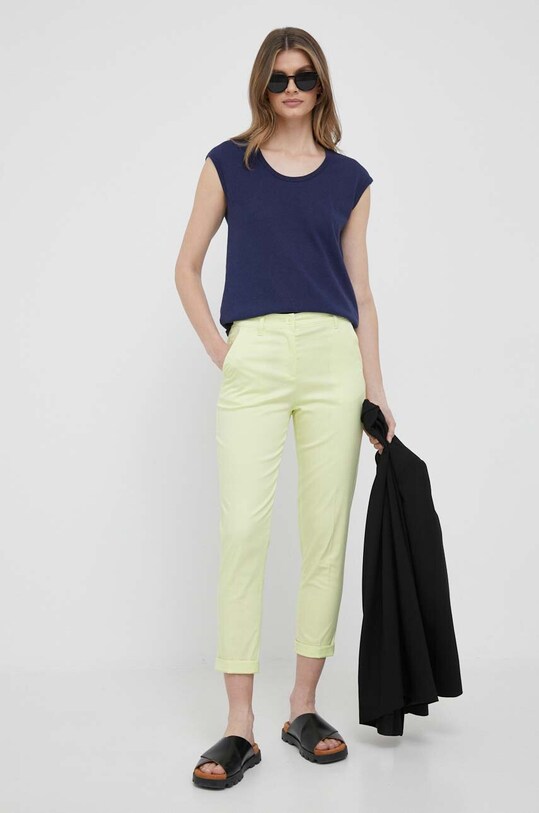 Sisley spodnie 4ED4LF00R.3K0 żółty SS23
