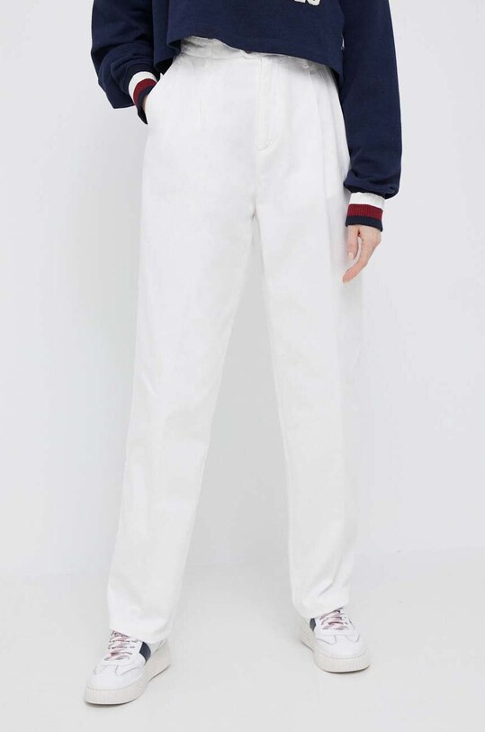 Tommy Hilfiger pantaloni de bumbac x Shawn Mendes WW0WW38979.PPYX alb SS23