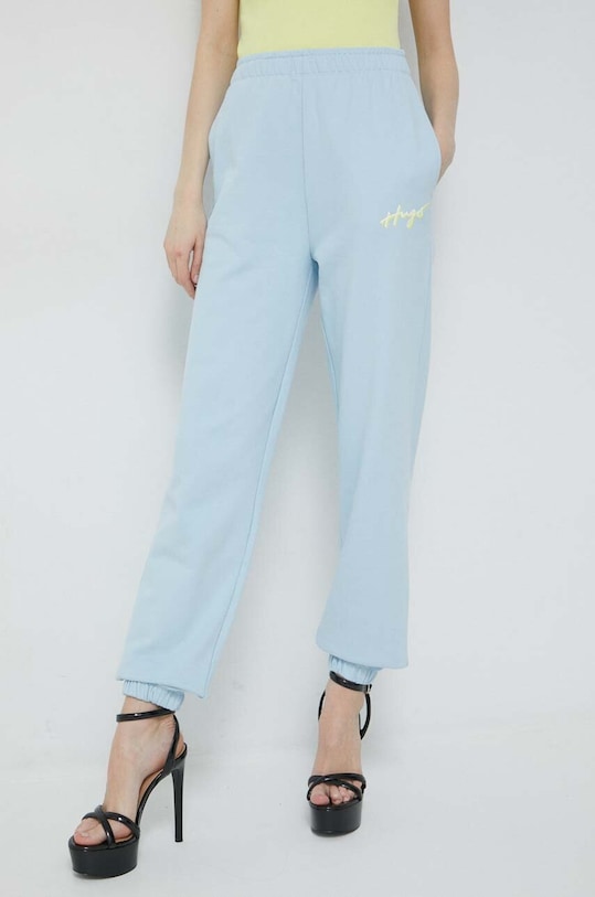 Бавовняні спортивні штани HUGO 50487388 блакитний SS23