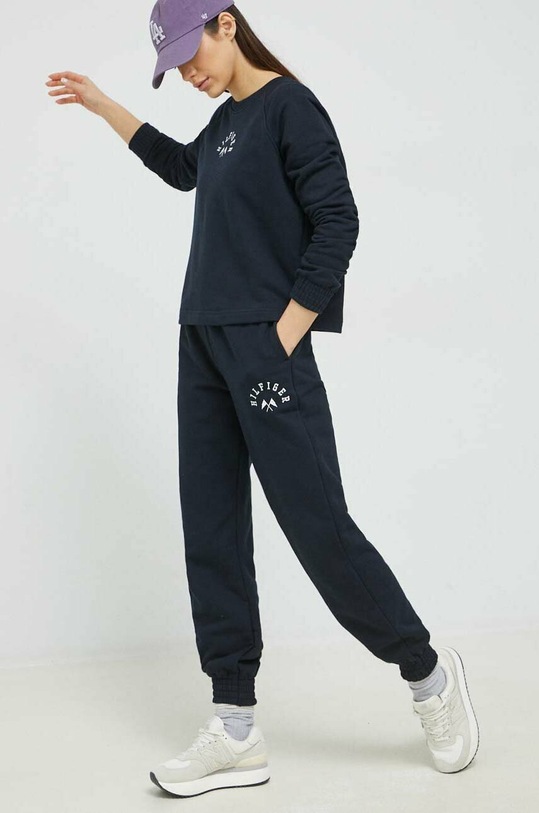 Tommy Hilfiger spodnie dresowe dzianina granatowy S10S101618.PPYX