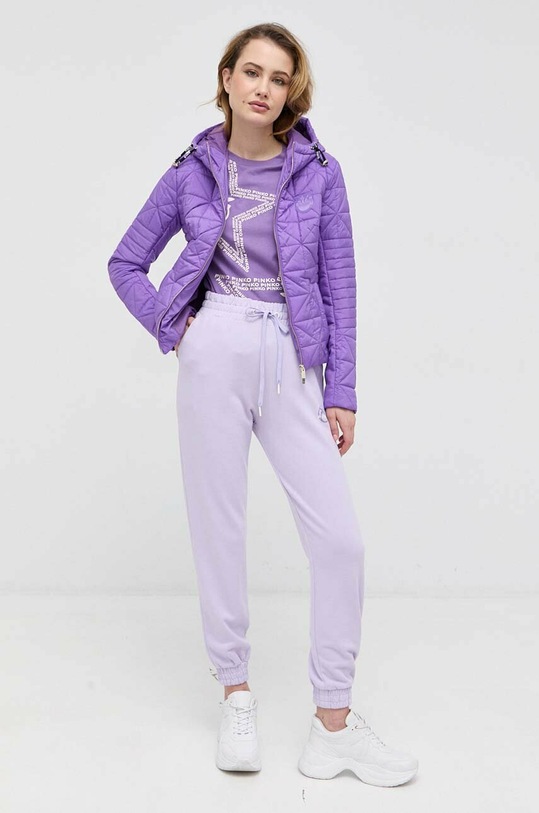 Pinko spodnie dresowe bawełniane 100371.A0KN fioletowy SS23