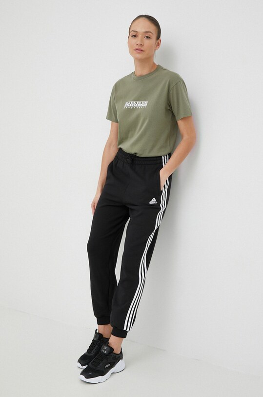 adidas spodnie dresowe bawełniane Essentials HA4375 czarny SS23