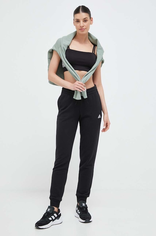 adidas pantaloni de trening din bumbac IC6868 negru SS23