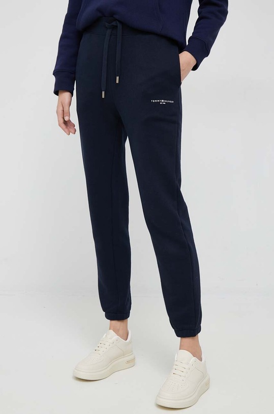 Παντελόνι φόρμας Tommy Hilfiger πλεκτό ύφασμα σκούρο μπλε WW0WW38690.PPYX