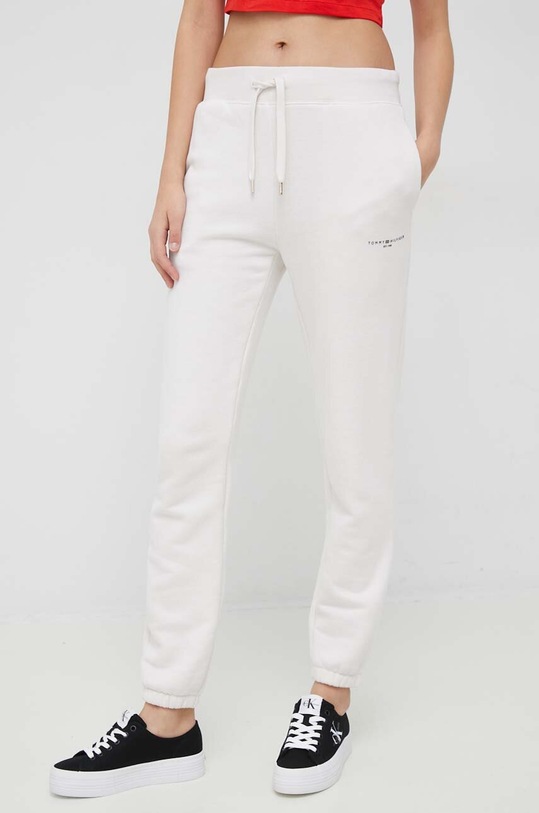 Donji dio trenirke Tommy Hilfiger bez uzorka bež WW0WW38690.PPYX