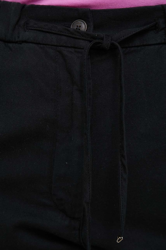 Hlače s dodatkom lana Tommy Hilfiger crna WW0WW38728.PPYX