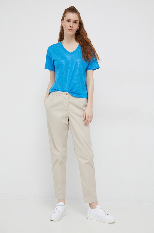 Tommy Hilfiger spodnie bawełniane WW0WW38730.PPYX beżowy SS23