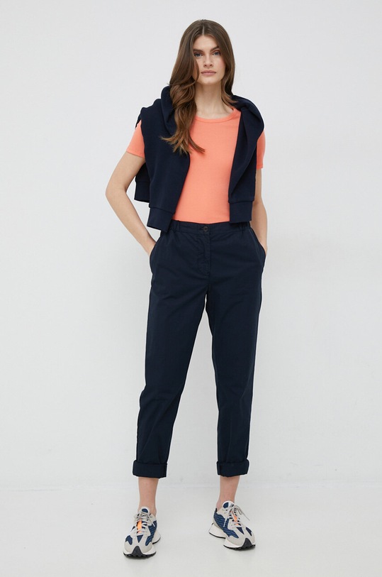 Tommy Hilfiger spodnie bawełniane bawełna granatowy WW0WW38730.PPYX