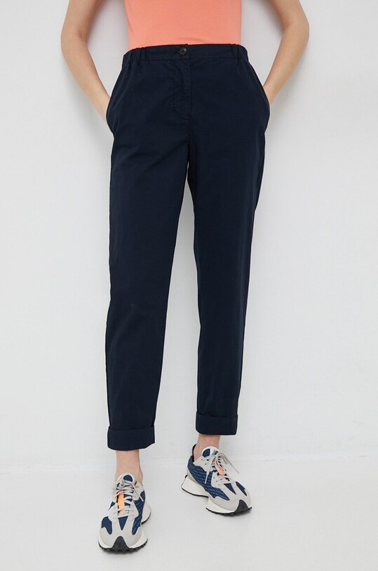 Βαμβακερό παντελόνι Tommy Hilfiger WW0WW38730.PPYX σκούρο μπλε SS23