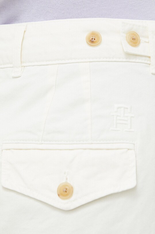 Βαμβακερό παντελόνι Tommy Hilfiger λευκό WW0WW38731.PPYX