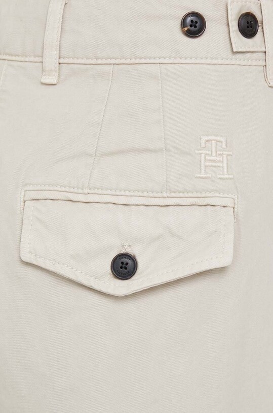 Бавовняні штани Tommy Hilfiger бежевий WW0WW38731.PPYX
