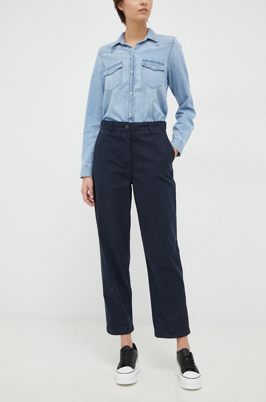 Tommy Hilfiger pantaloni de bumbac chinos bleumarin WW0WW38731.PPYX