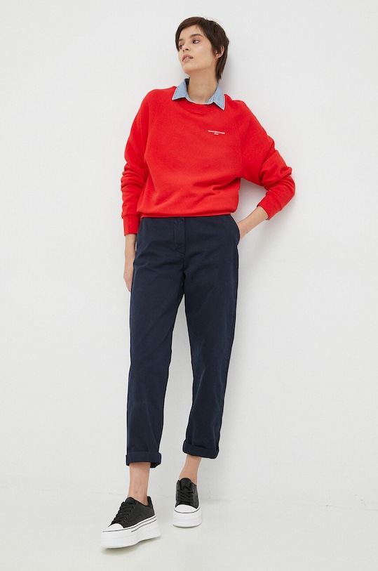 Tommy Hilfiger pantaloni de bumbac WW0WW38731.PPYX bleumarin SS23