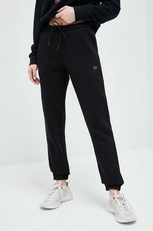 Napapijri pantaloni de trening din bumbac bumbac negru NP0A4H860411