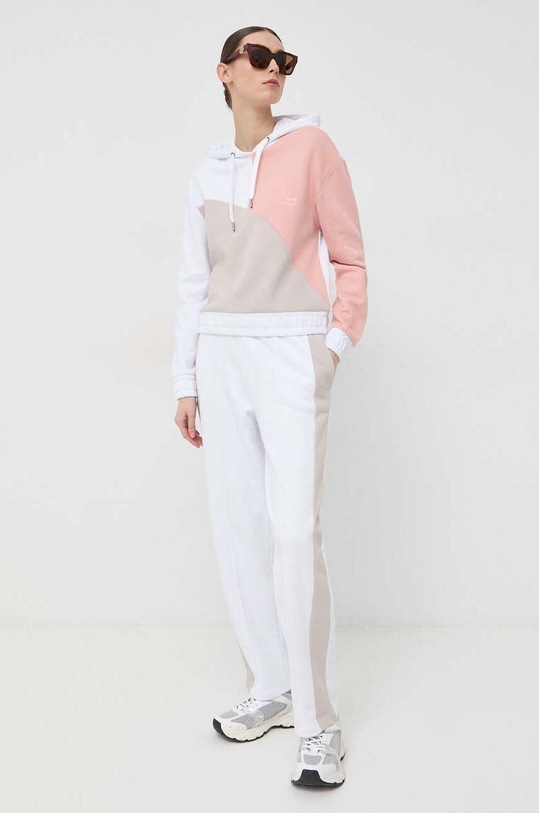 Armani Exchange spodnie dresowe bawełniane 3RYP79.YJDHZ biały SS23