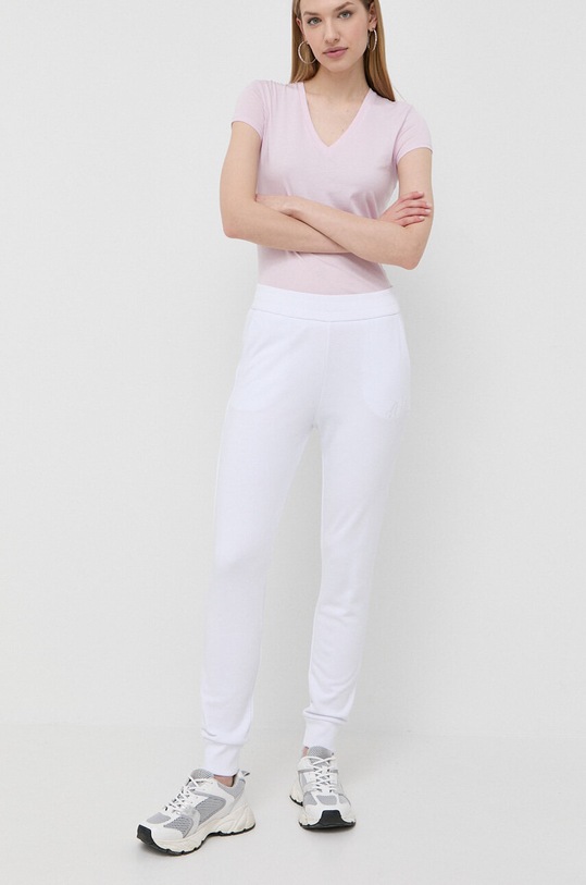 Armani Exchange pantaloni de trening tricotaj alb 3RYP85.YJ3NZ