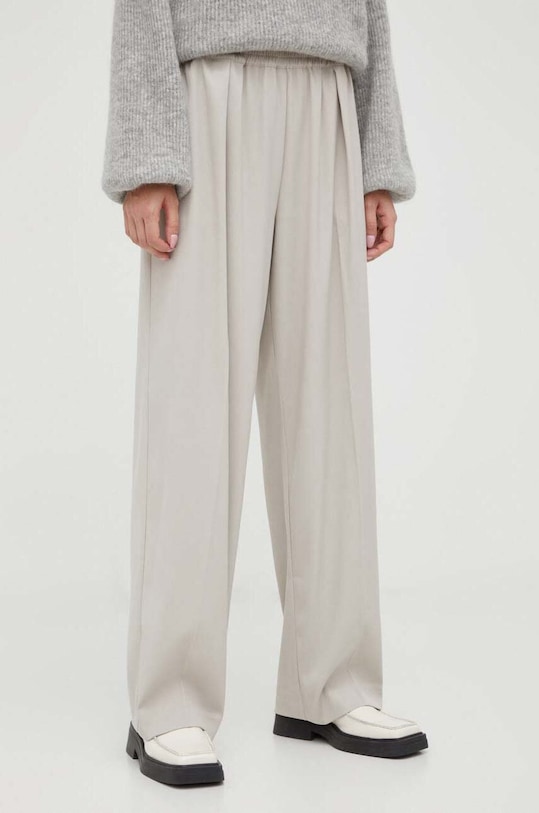 Samsoe Samsoe spodnie JULIA z elastanem szary F23100048