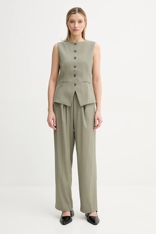 Samsoe Samsoe pantaloni JULIA F23100048 verde SS25