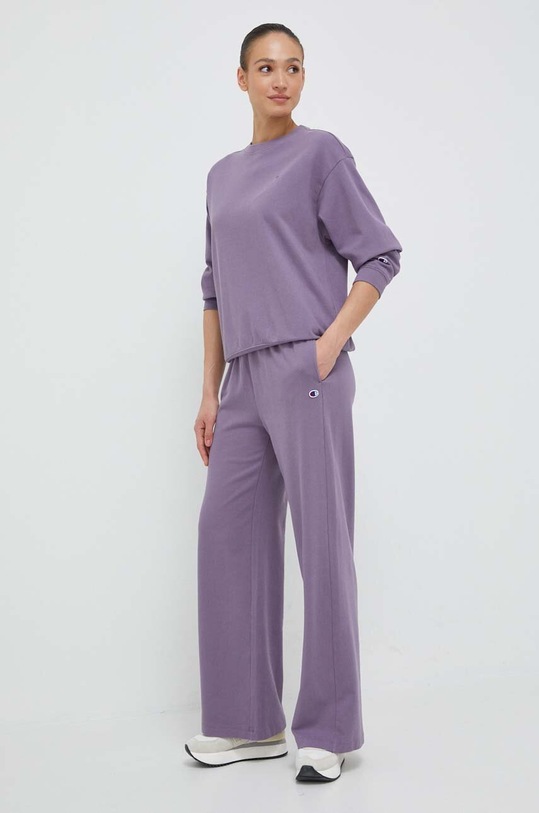 Champion pantaloni de trening din bumbac 116255 violet SS23