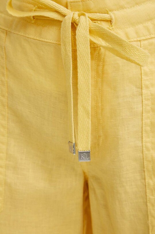 Lauren Ralph Lauren spodnie lniane żółty 200735136