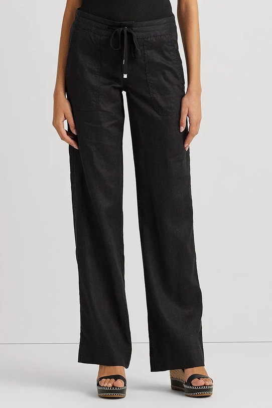 Oblečení Lněné kalhoty Lauren Ralph Lauren 200735136 černá