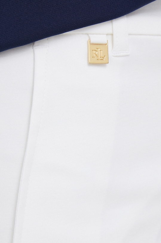 Lauren Ralph Lauren spodnie damskie z bawełną biały 200811955