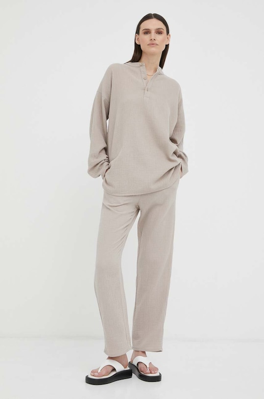 Résumé pantaloni de bumbac 16930935 bej SS23