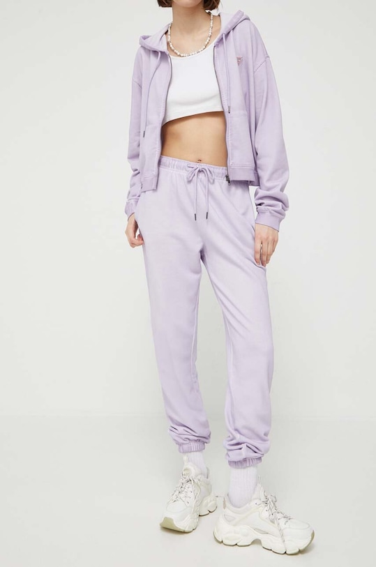 Παντελόνι φόρμας Guess Originals W3GB03KBRL1 μωβ SS23