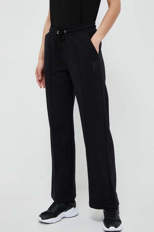 Dkny spodnie dresowe dzianina czarny DP3P3203
